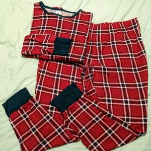Woman's red plaid pajama set
